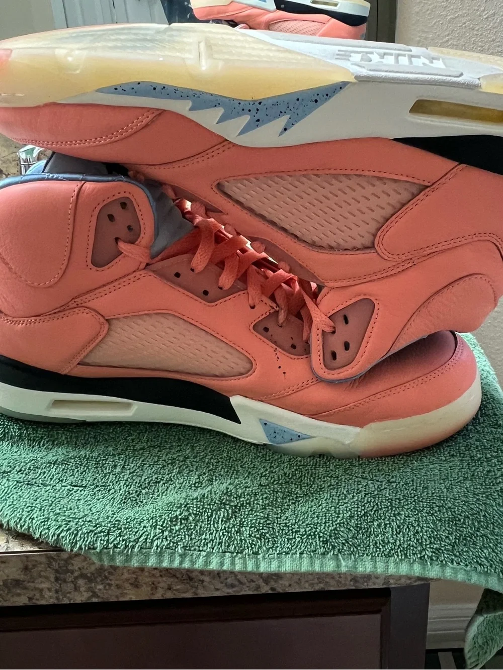 Jordan 5 retro DJ Khaled Mid-Top Sneakers in Coral Pink with Gray Tongue no box